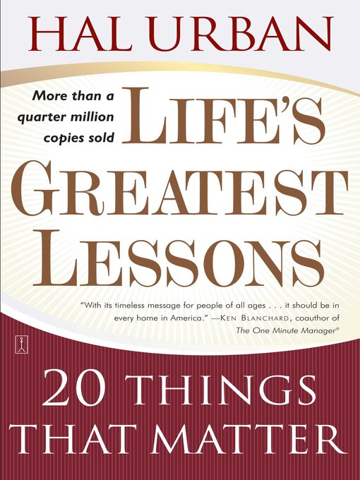 Title details for Life's Greatest Lessons by Hal Urban - Available